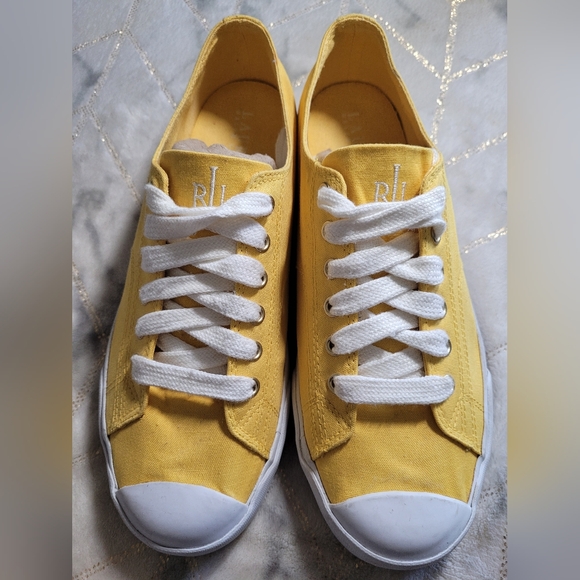 Shoes - Ralph Lauren Cap-Toe Low Top Canvas Women Sneakers Size 8.5, Yellow